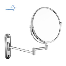 Wall Mounted Makeup Mirror, Premium 3X Magnifying 6'' Two-Sided Bathroom Vanity Mirror, Extendable Arm, Round, Chrome